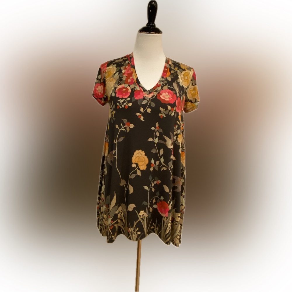 Johnny Was Graceful Galavant Short Sleeve Swing Tunic Top, Small, NWOT
